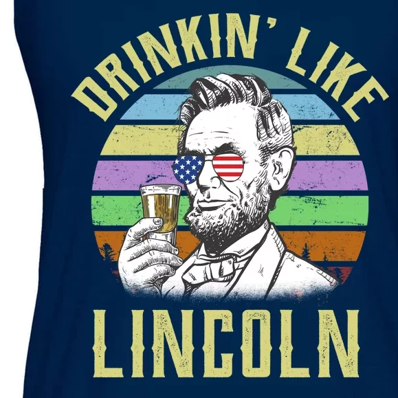 Drinkin' Like Lincoln Retro Abraham Ladies Essential Flowy Tank