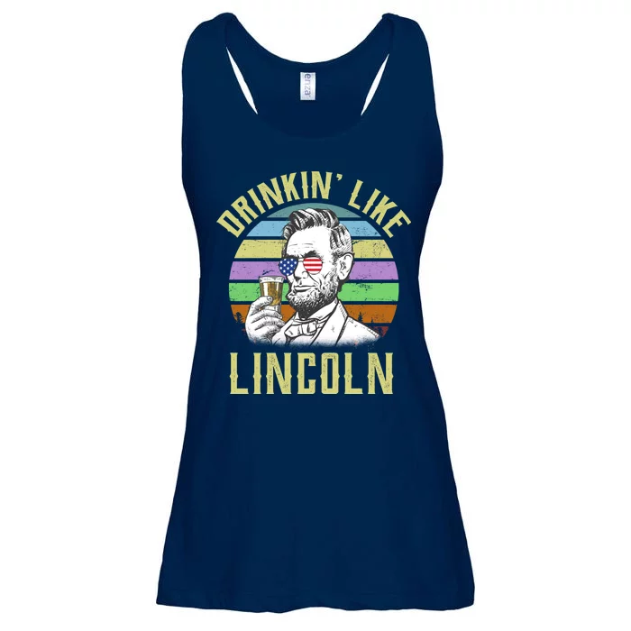 Drinkin' Like Lincoln Retro Abraham Ladies Essential Flowy Tank