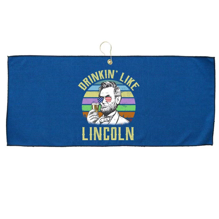 Drinkin' Like Lincoln Retro Abraham Large Microfiber Waffle Golf Towel