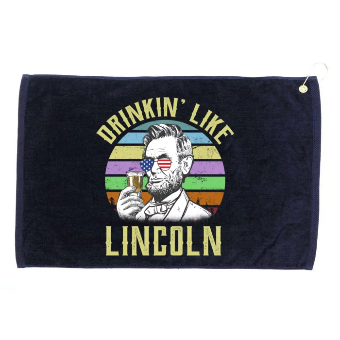 Drinkin' Like Lincoln Retro Abraham Grommeted Golf Towel