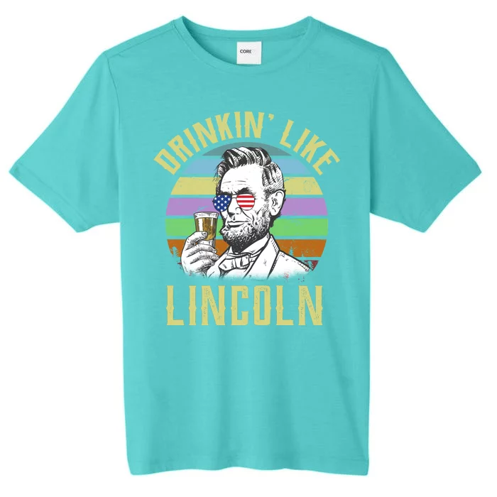 Drinkin' Like Lincoln Retro Abraham ChromaSoft Performance T-Shirt