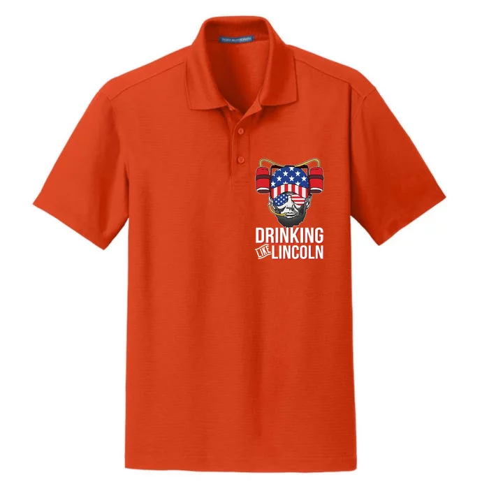 Drinking Like Lincoln Dry Zone Grid Performance Polo