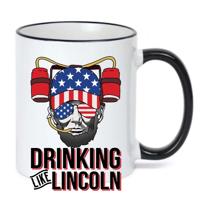 Drinking Like Lincoln Black Color Changing Mug