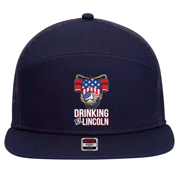 Drinking Like Lincoln 7 Panel Mesh Trucker Snapback Hat