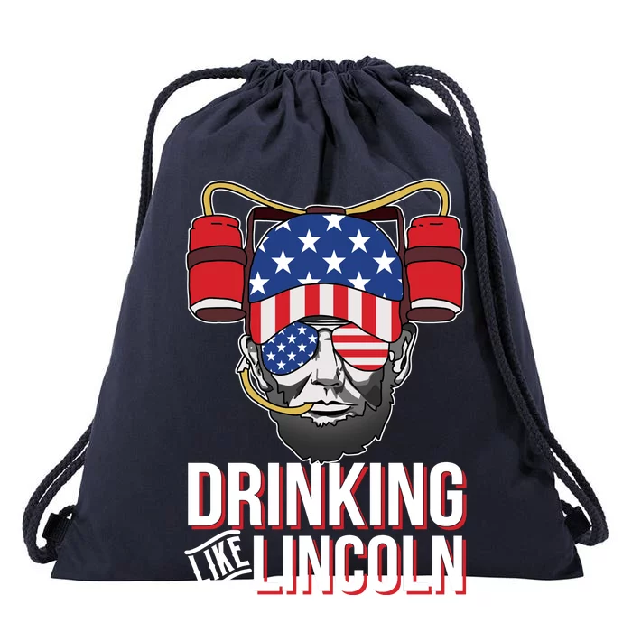 Drinking Like Lincoln Drawstring Bag