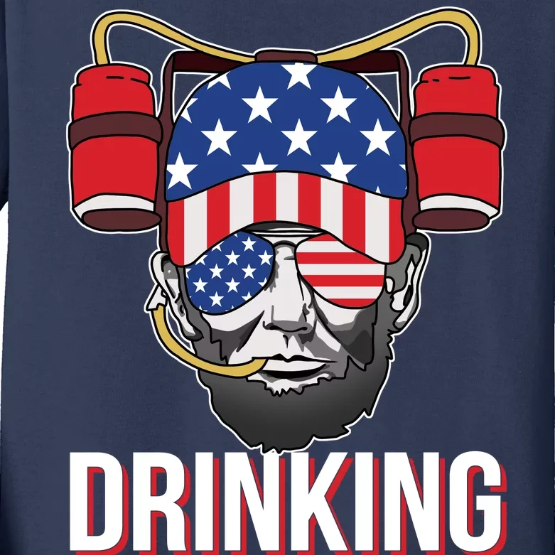 Drinking Like Lincoln Kids Long Sleeve Shirt