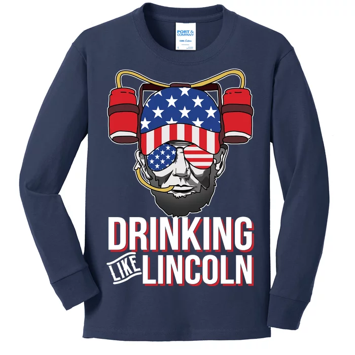 Drinking Like Lincoln Kids Long Sleeve Shirt