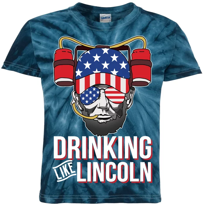 Drinking Like Lincoln Kids Tie-Dye T-Shirt