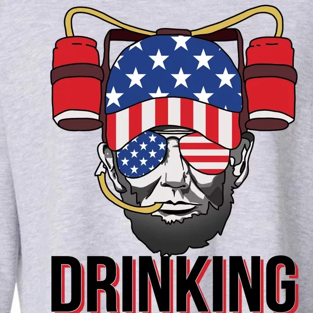 Drinking Like Lincoln Cropped Pullover Crew