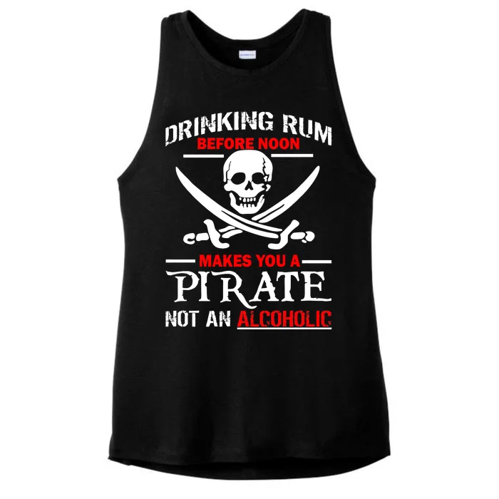 Drinking Rum Before Noon Makes You A Pirate Ladies Tri-Blend Wicking Tank