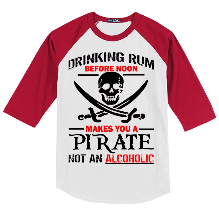 Drinking Rum Before Noon Makes You A Pirate Kids Colorblock Raglan Jersey