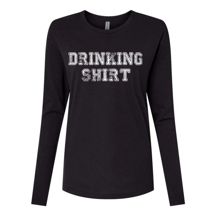 Drinking Shirt Womens Cotton Relaxed Long Sleeve T-Shirt