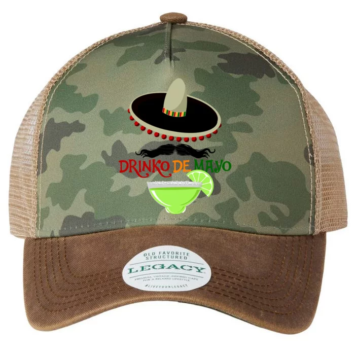 Drinko De Mayo Funny Cinco De Mayo Mustache Sombrero Legacy Tie Dye Trucker Hat