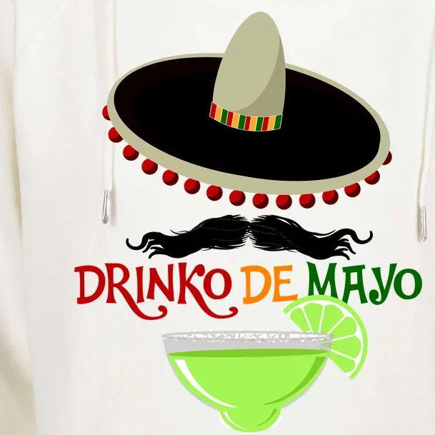 Drinko De Mayo Funny Cinco De Mayo Mustache Sombrero Womens Funnel Neck Pullover Hood