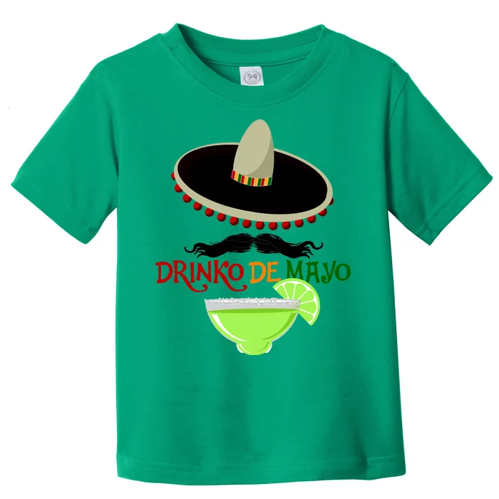 Drinko De Mayo Funny Cinco De Mayo Mustache Sombrero Toddler T-Shirt