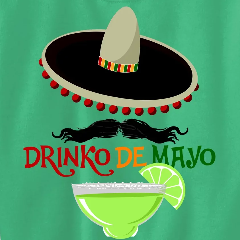 Drinko De Mayo Funny Cinco De Mayo Mustache Sombrero Kids Sweatshirt