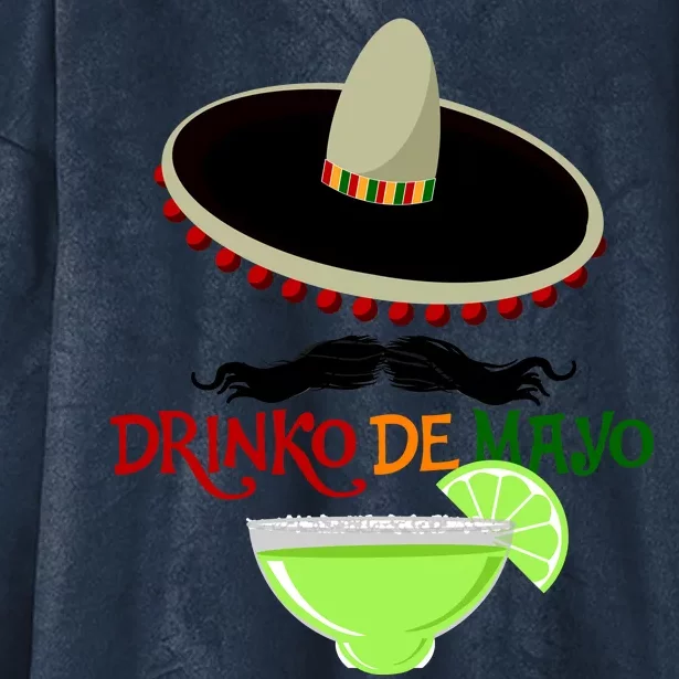 Drinko De Mayo Funny Cinco De Mayo Mustache Sombrero Hooded Wearable Blanket