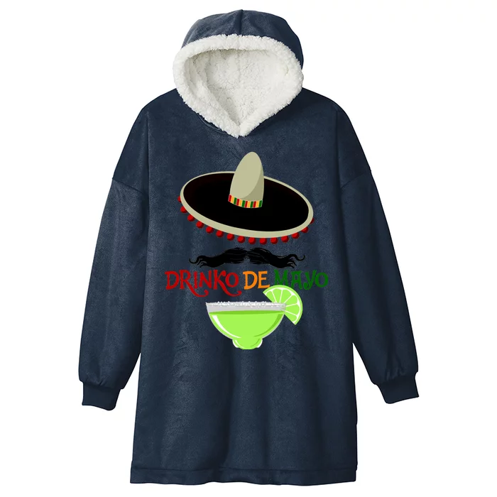 Drinko De Mayo Funny Cinco De Mayo Mustache Sombrero Hooded Wearable Blanket