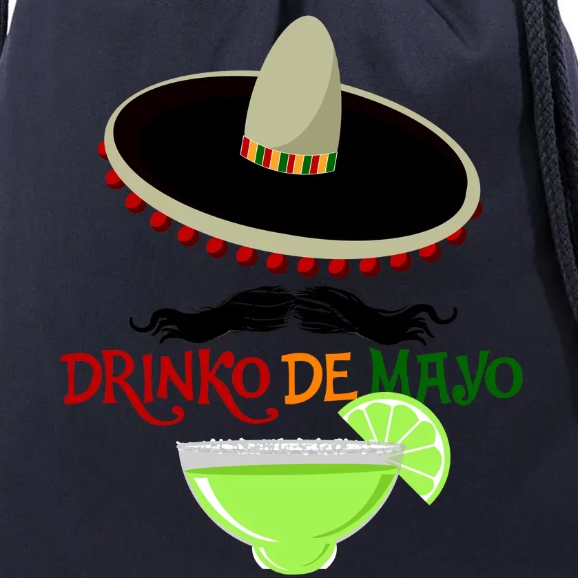 Drinko De Mayo Funny Cinco De Mayo Mustache Sombrero Drawstring Bag