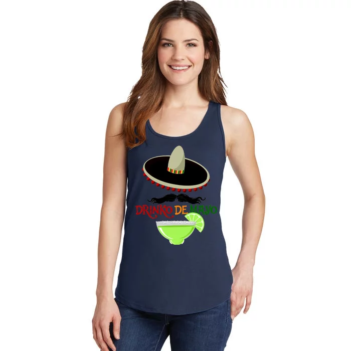 Drinko De Mayo Funny Cinco De Mayo Mustache Sombrero Ladies Essential Tank