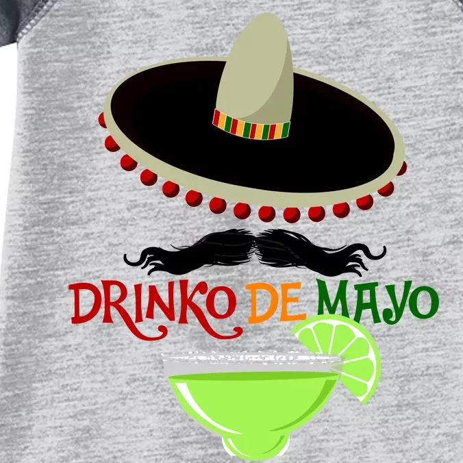 Drinko De Mayo Funny Cinco De Mayo Mustache Sombrero Infant Baby Jersey Bodysuit