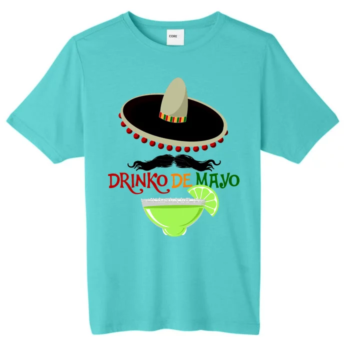 Drinko De Mayo Funny Cinco De Mayo Mustache Sombrero ChromaSoft Performance T-Shirt