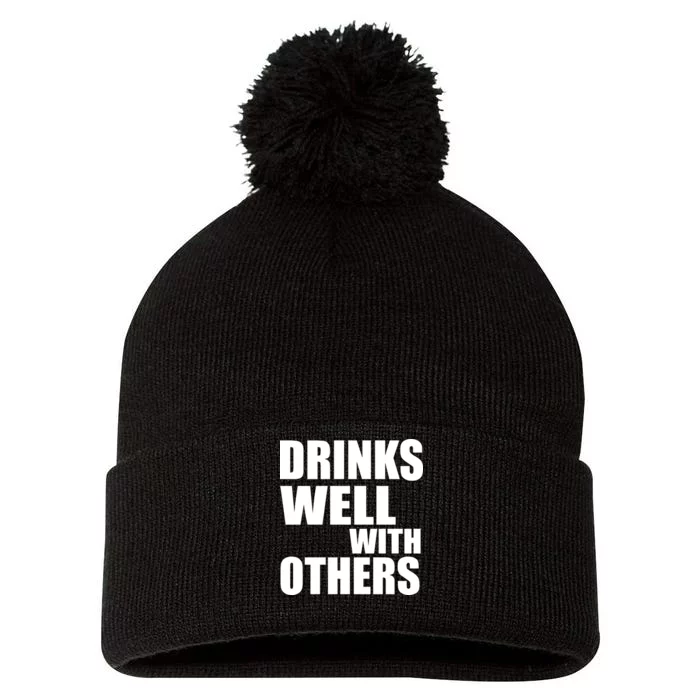 Drinks Well With Others Pom Pom 12in Knit Beanie