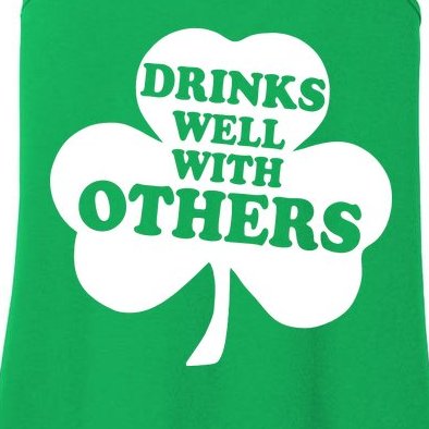 Drinks Well With Others Funny St. Patrick's Day Drinking Ladies Essential Tank