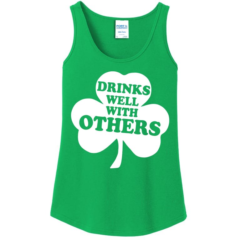 Drinks Well With Others Funny St. Patrick's Day Drinking Ladies Essential Tank