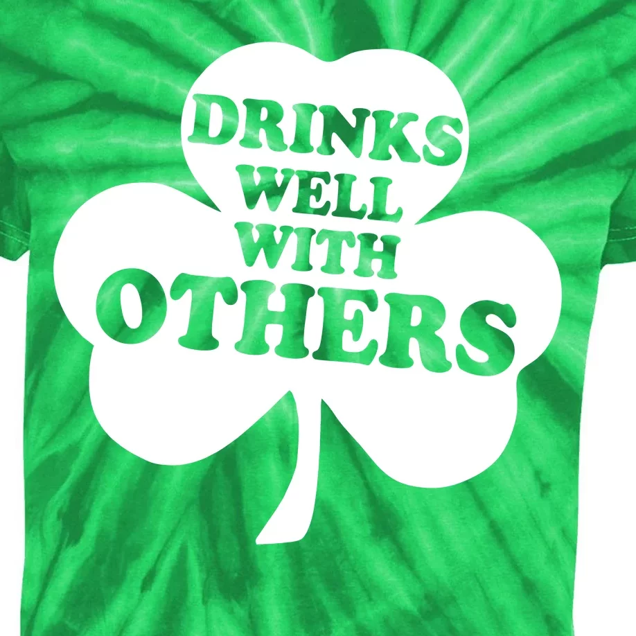 Drinks Well With Others Funny St. Patrick's Day Drinking Kids Tie-Dye T-Shirt