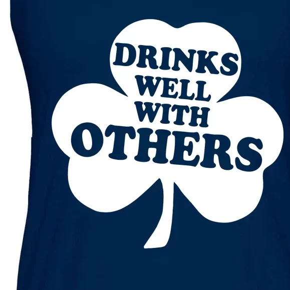 Drinks Well With Others Funny St. Patrick's Day Drinking Ladies Essential Flowy Tank