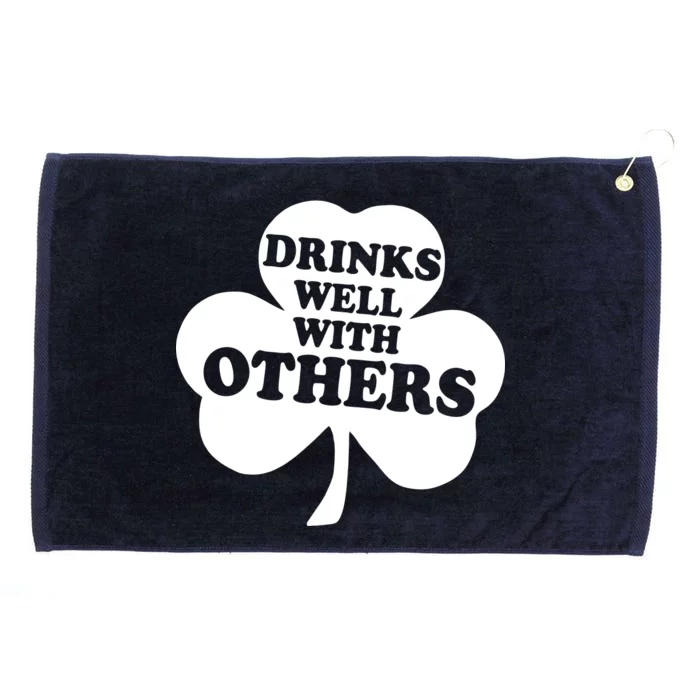 Drinks Well With Others Funny St. Patrick's Day Drinking Grommeted Golf Towel