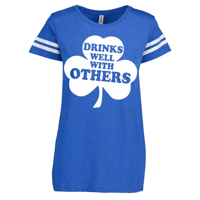 Drinks Well With Others Funny St. Patrick's Day Drinking Enza Ladies Jersey Football T-Shirt