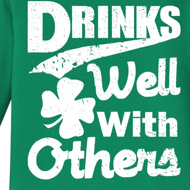 Drinks Well With Others St. Patrick's Day Baby Long Sleeve Bodysuit