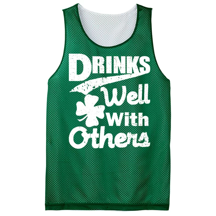 Drinks Well With Others St. Patrick's Day Mesh Reversible Basketball Jersey Tank