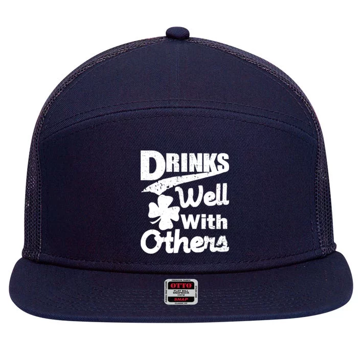 Drinks Well With Others St. Patrick's Day 7 Panel Mesh Trucker Snapback Hat