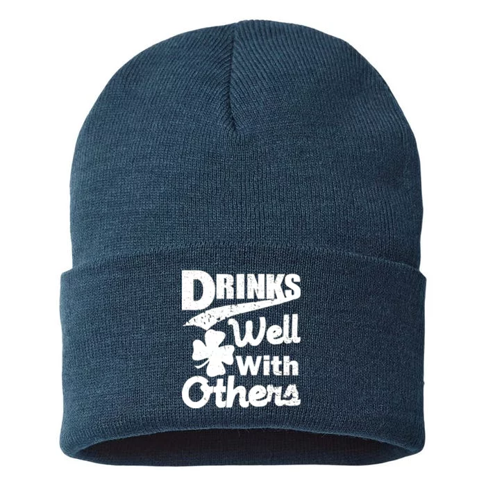 Drinks Well With Others St. Patrick's Day Sustainable Knit Beanie