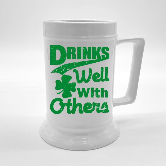 Drinks Well With Others St. Patrick's Day Front & Back Beer Stein