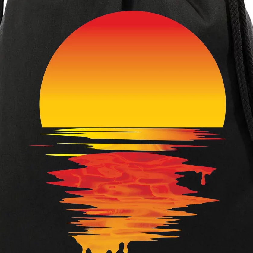 Dripping Sunset Drawstring Bag