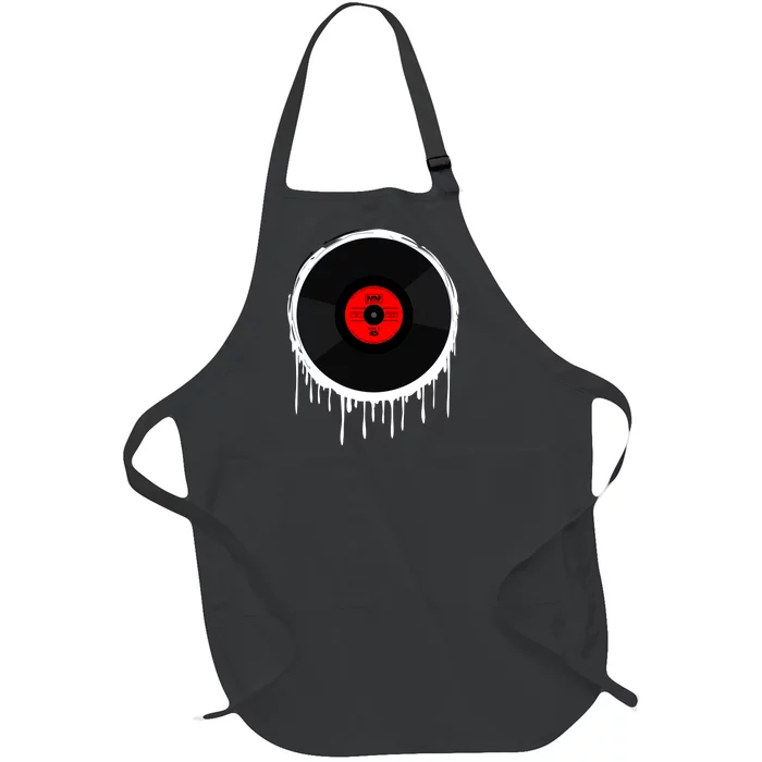 Dripping Vinyl Record Full-Length Apron With Pocket