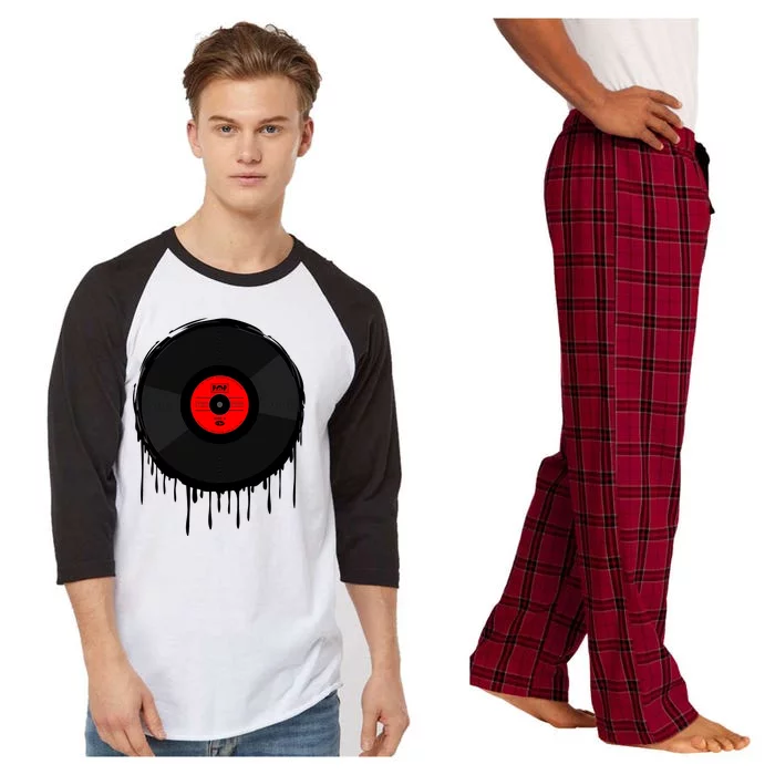 Dripping Vinyl Record Raglan Sleeve Pajama Set