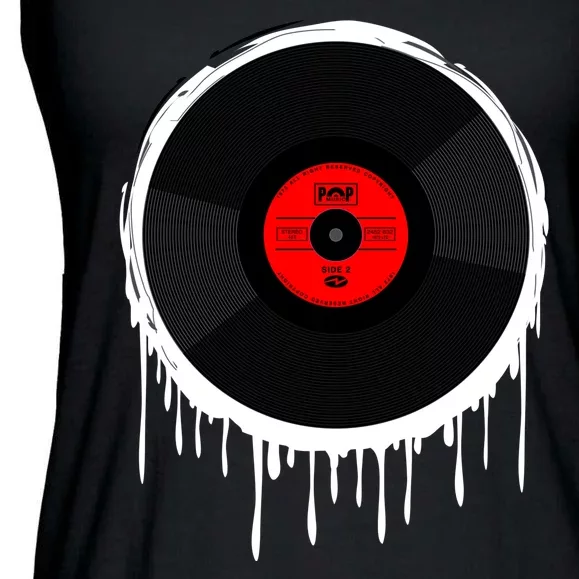 Dripping Vinyl Record Ladies Essential Flowy Tank