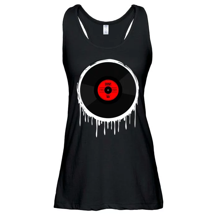 Dripping Vinyl Record Ladies Essential Flowy Tank