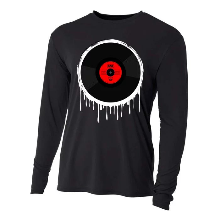 Dripping Vinyl Record Cooling Performance Long Sleeve Crew