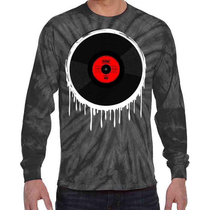 Dripping Vinyl Record Tie-Dye Long Sleeve Shirt