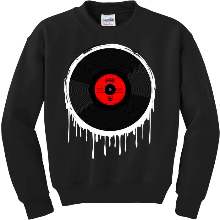 Dripping Vinyl Record Kids Sweatshirt