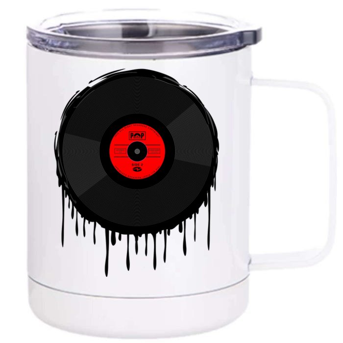 Dripping Vinyl Record Front & Back 12oz Stainless Steel Tumbler Cup