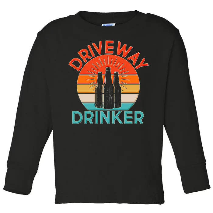 Driveway Drinker Retro Toddler Long Sleeve Shirt