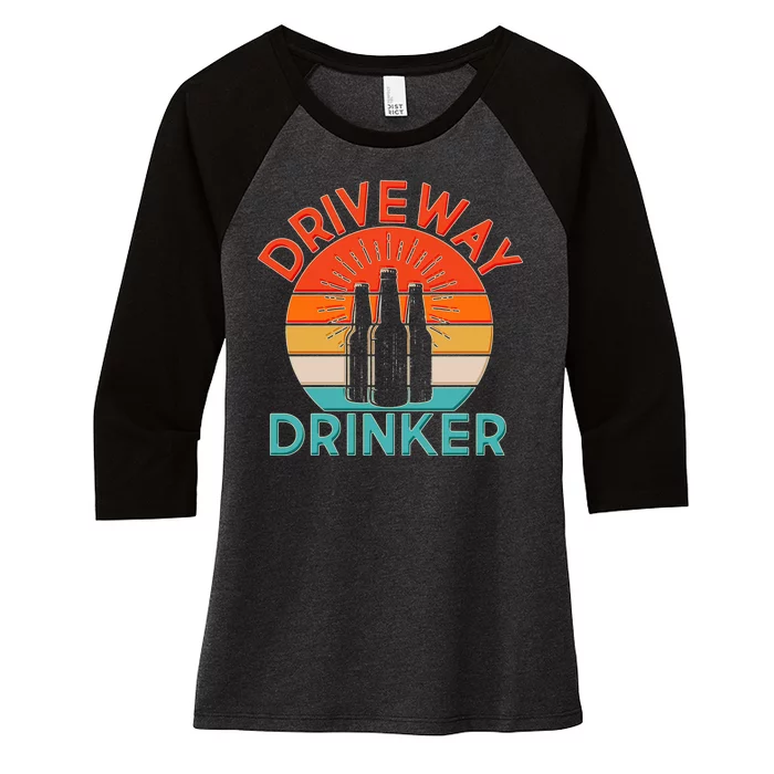 Driveway Drinker Retro Women's Tri-Blend 3/4-Sleeve Raglan Shirt