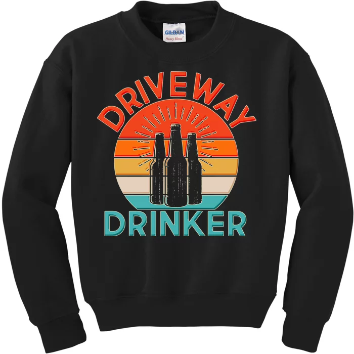 Driveway Drinker Retro Kids Sweatshirt